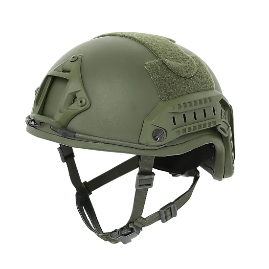 Equipo de seguridad de doble seguridad Policía verde Cómodo nivel Iiia Casco a prueba de balas Casco balístico rápido